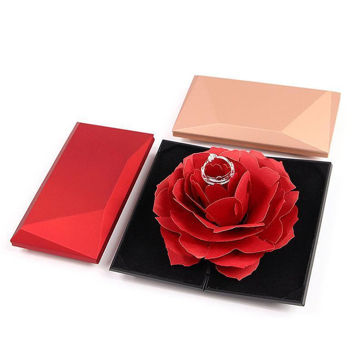 Lisslune | 3D Pop Up Rose Ring Box