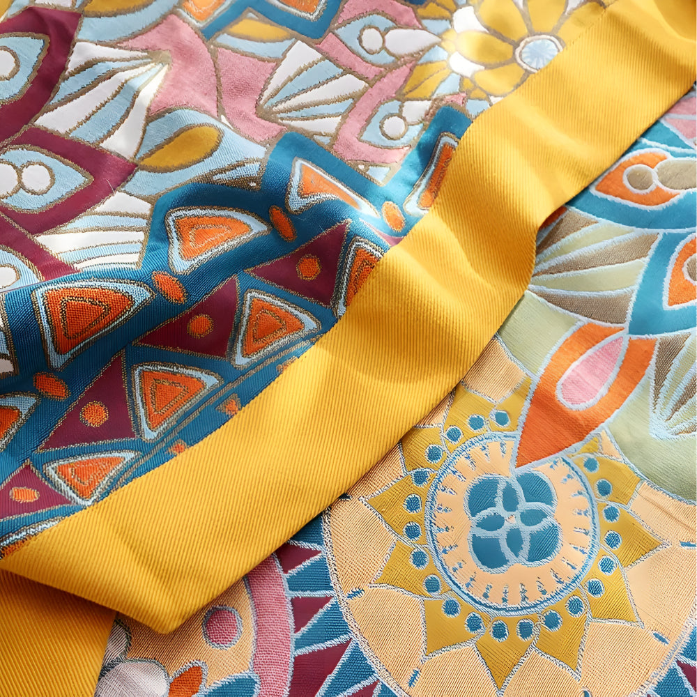Lisslune | Moroccan Floral Jacquard Cotton Blanket