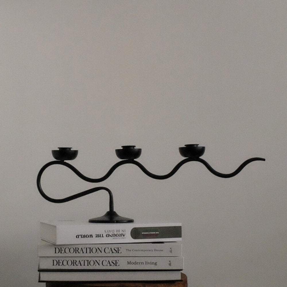 Lisslune | Tri Iron Twisted Candle Holder