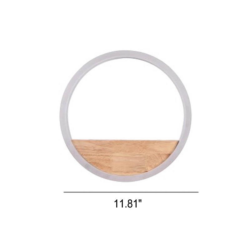 Lisslune | Lumoshelf LED Wall Light | Solid Wood with Shelf | Round Wall Lamp | Warm & White Light