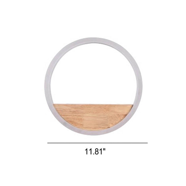 Lisslune | Lumoshelf LED Wall Light | Solid Wood with Shelf | Round Wall Lamp | Warm & White Light