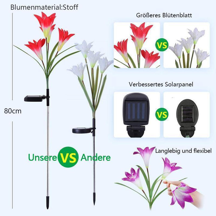 Lisslune | Solar powered LED flower, Solar Garden Stake Lights