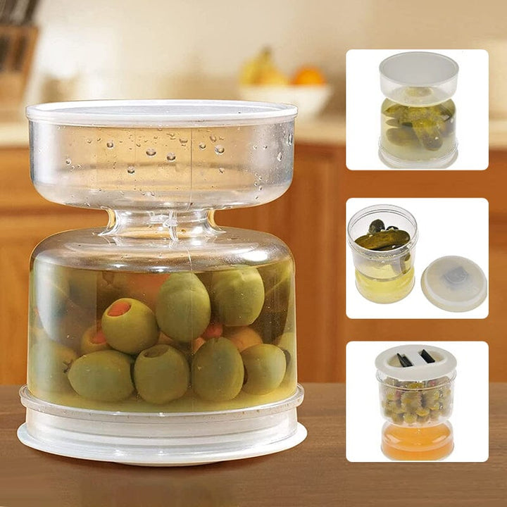 Lisslune | Pickle and Olive Jar with Strainer