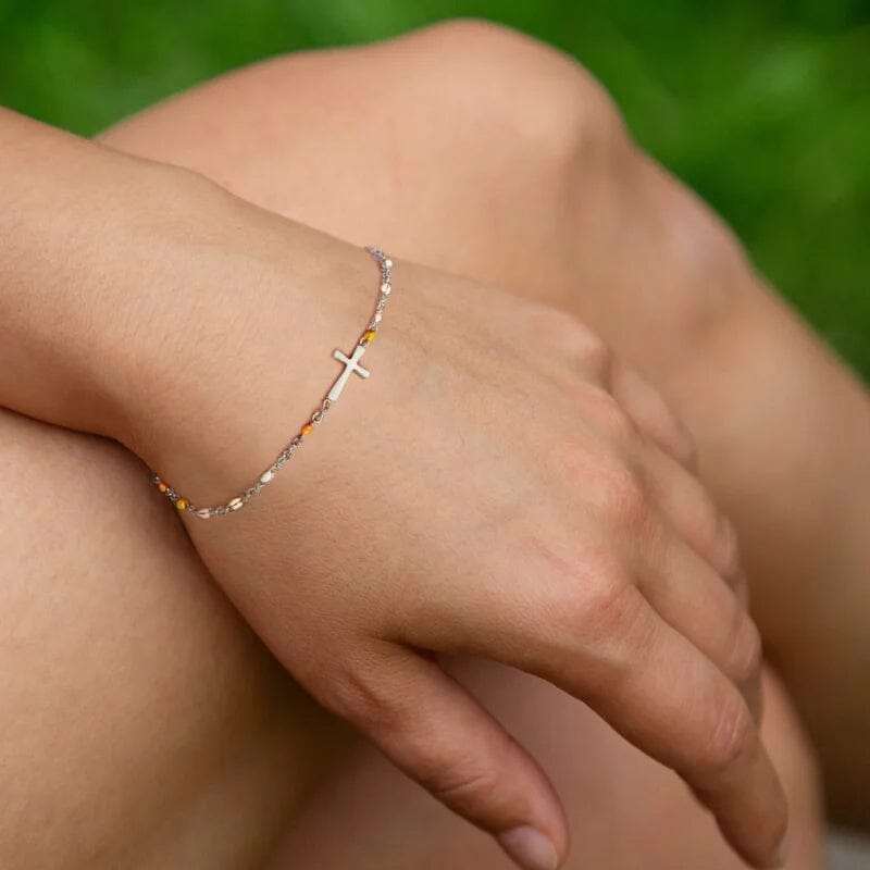 Lisslune | Adjustable Cross Bracelet for Friendship & Faith – Silver or Gold – Gift Box Option
