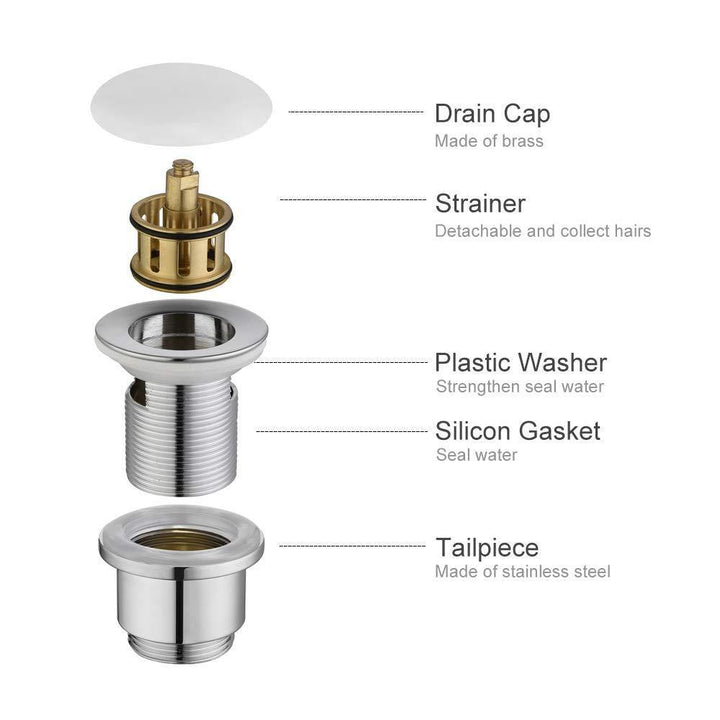 Lisslune | Bathroom Sink Drain Set Pop Up Drain Valve Sink Stopper