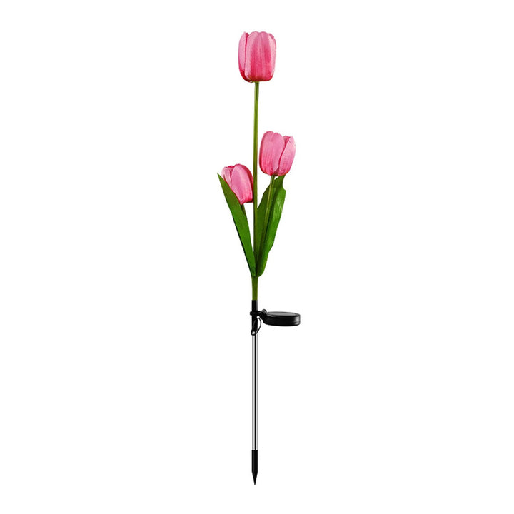 Lisslune | Solar Tulip Lawn Light Outdoor Garden LED Tulip Flower Light Ground Stake Landscape Light