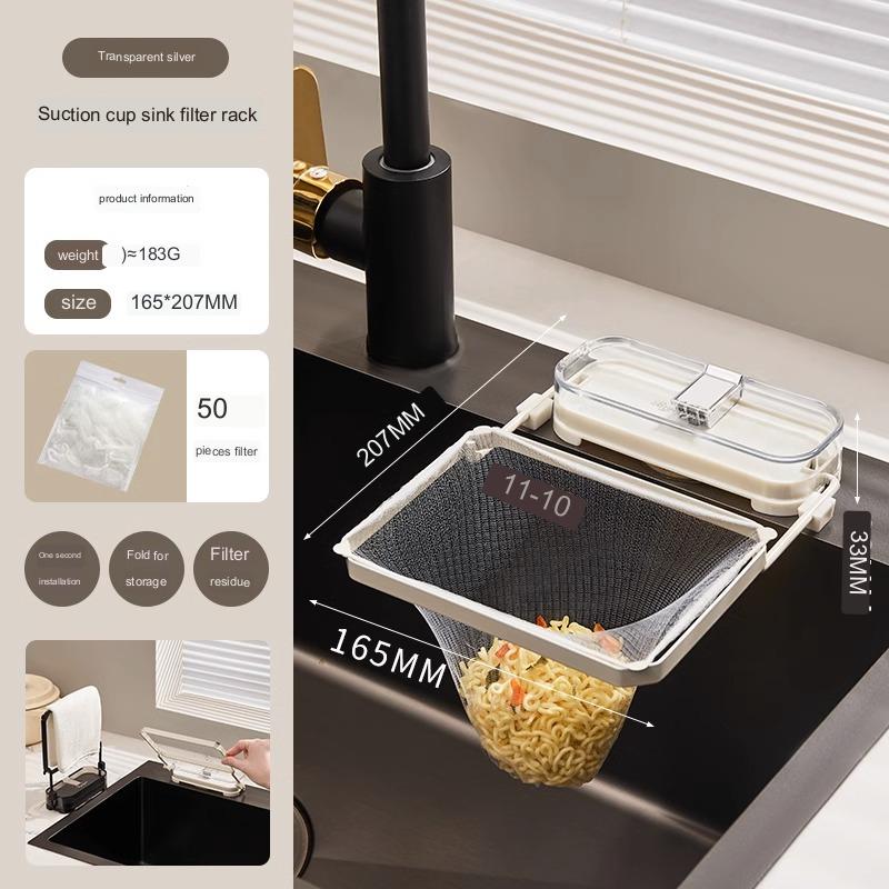Lisslune | Suction Cup Kitchen Sink Filter Rack