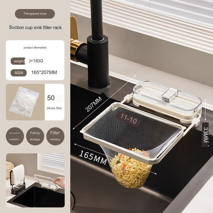 Lisslune | Suction Cup Kitchen Sink Filter Rack