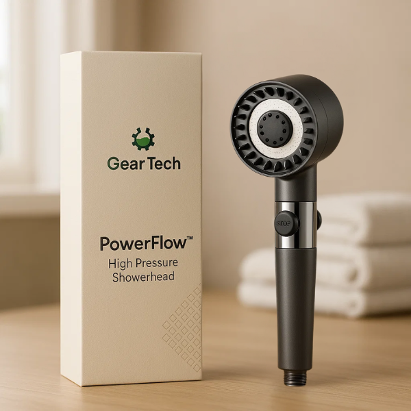 Lisslune | PowerFlow™ High Pressure Showerhead | Powerful Showerhead for Maximum Water Pressure