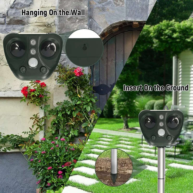 Lisslune | Ultrasonic Bird Repeller, Solar Powered