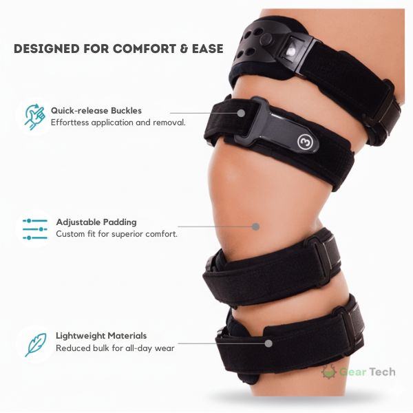 Lisslune | Osteoarthritis Unloader Knee Brace | Medial & Lateral Support for Bone-on-Bone Arthritis Relief, Adjustable Size for Enhanced Comfort