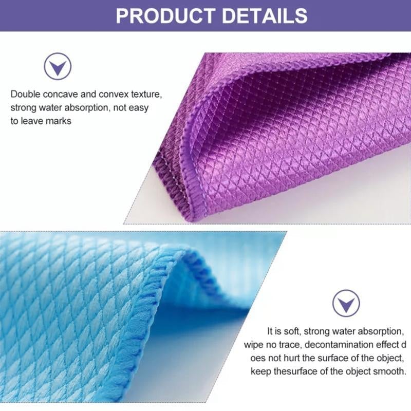 Lisslune | Fish Scales Microfiber Polishing Cloth Cleaning Cloth (5 pieces)