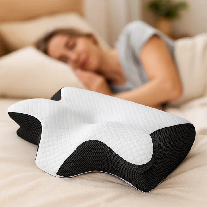 Lisslune | Memory Foam Cervical Pillow | Ergonomic 2-in-1 Design for Neck Pain Relief & Comfortable Sleep