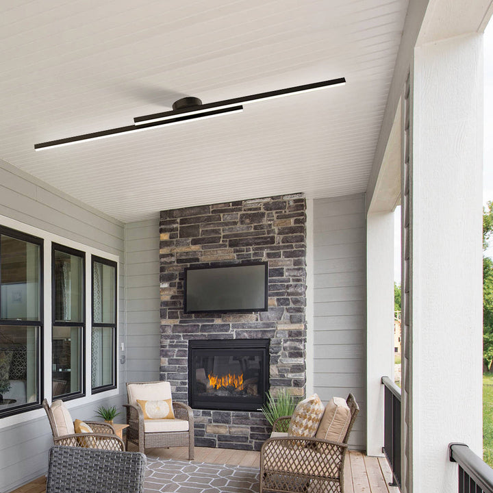 Lisslune | Modern Aluminium Semi Flush Mount LED Ceiling Light | Minimalist Design for Living Room. Bedroom & Hallway