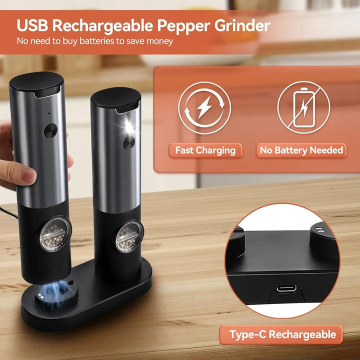 Lisslune | Noble Electric Salt and Pepper Mill with Battery