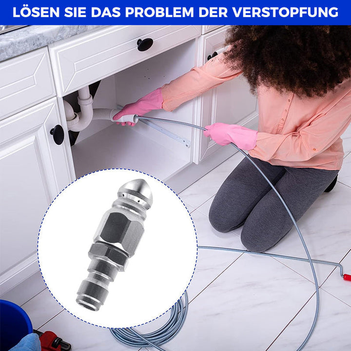 Lisslune | High-pressure nozzle made of stainless steel for unclogging drain pipes