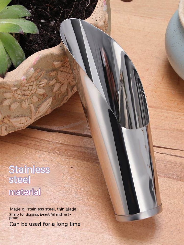 Lisslune | Stainless Steel Scoop for Potting Soil – Robust Planting Scoop for Garden and Balcony