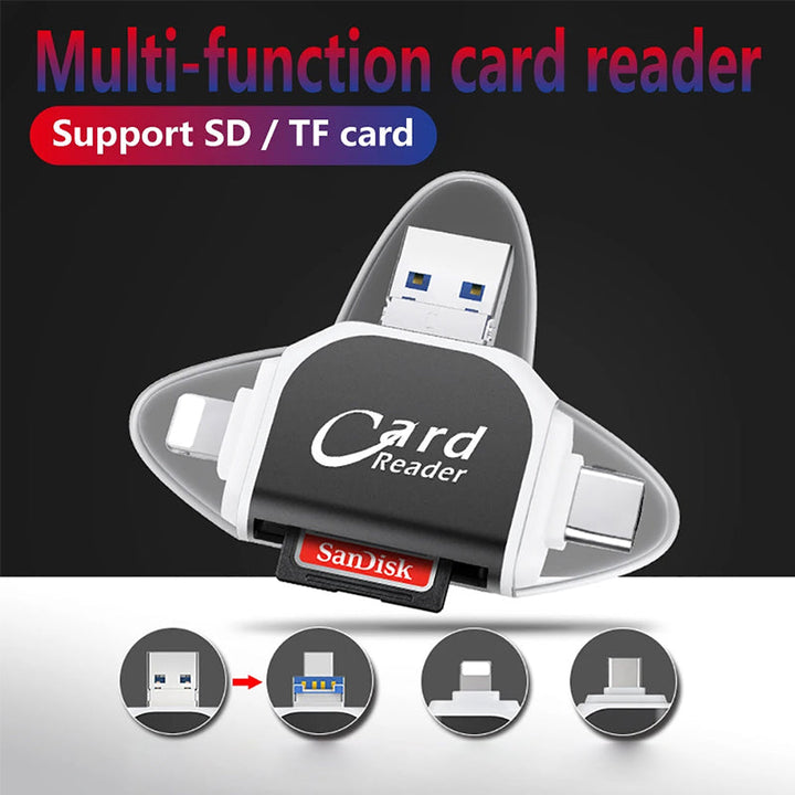 Lisslune | Multi-Port 4 in1 Universal SD TF Card Reader