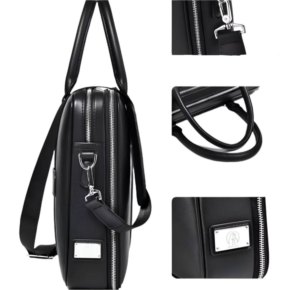 Lisslune | Manhattan Leather Business Laptop Briefcase Crossbody Handbag