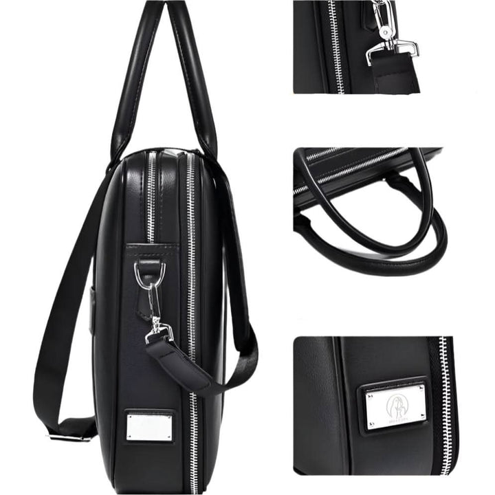 Lisslune | Manhattan Leather Business Laptop Briefcase Crossbody Handbag