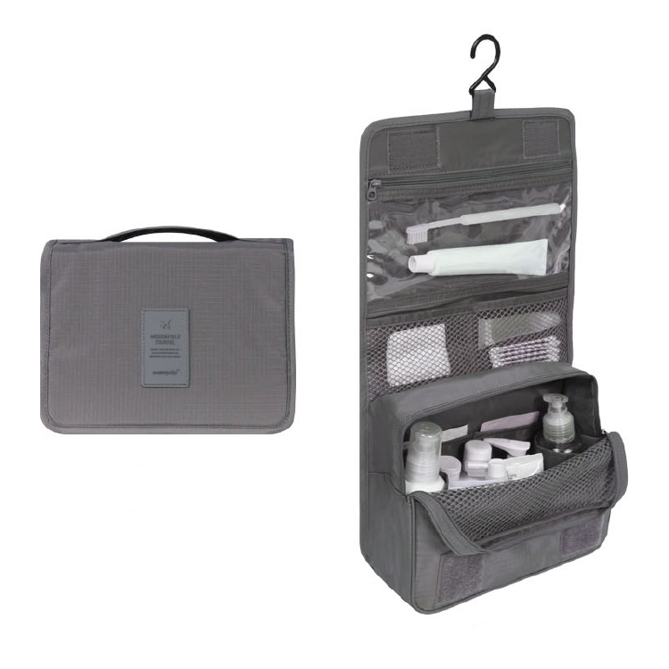 Lisslune | TravelEase – Water-repellent Cosmetic Bag with Hook and Compartments | Travel Toiletry Bag