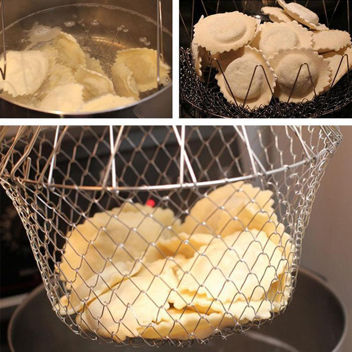 Lisslune | Stainless Steel Retractable Strainer Cooking Basket