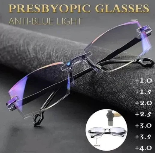 Lisslune | Progressive reading glasses with high hardness and anti-blue light filter for distance and near viewing