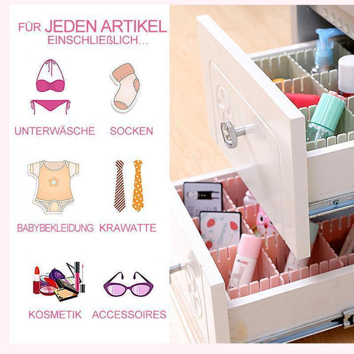 Lisslune | Bequee® Multifunctional Drawer Dividers Plastic 4 Color