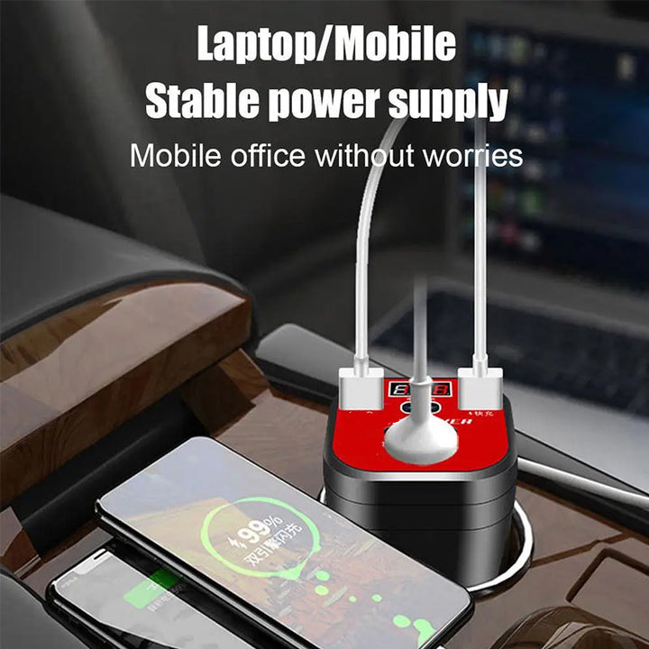 Lisslune | Auto-mounted Cup-type Inverter Converter QC Charger