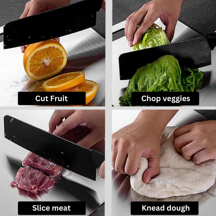 Lisslune | Medical Grade Titanium Cutting Board | Durable, Non-porous Surface for Safe Food Preparation & Kitchen Use