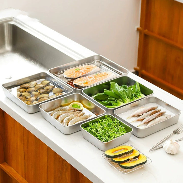 Lisslune | Stainless steel square plate (with lid)