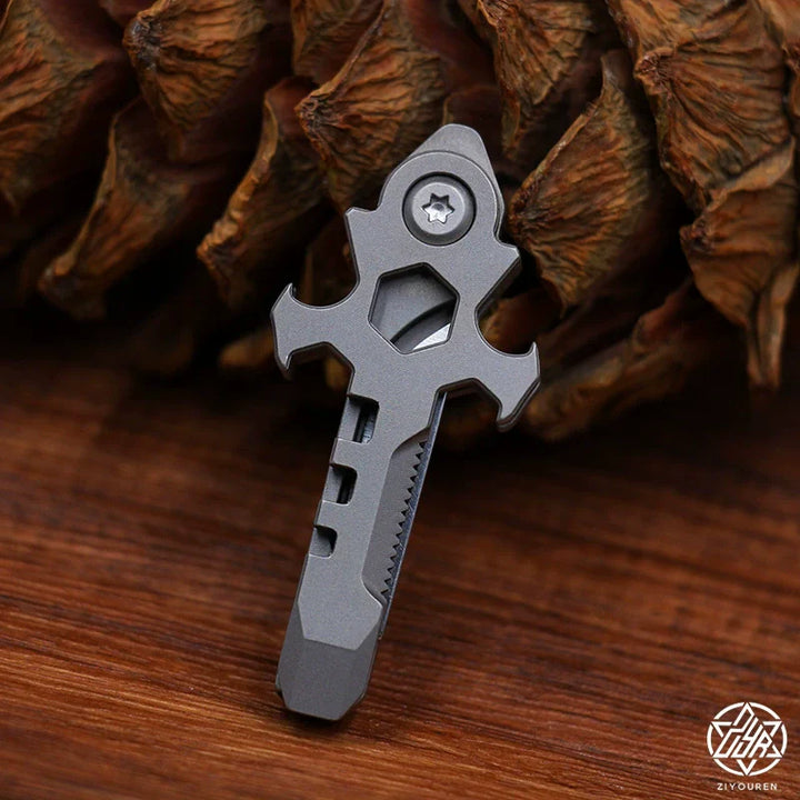 Lisslune | Titanium Multi-Tool Keychain: Mini EDC Gadget with Bottle Opener & Box Cutter