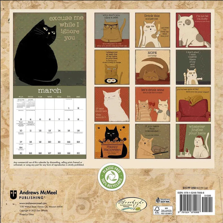Lisslune | A Year of the Purring Cats 2024 Wall Calendar