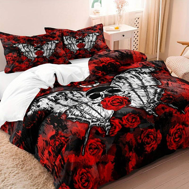 Lisslune | GothicLuxe - Skull & Rose-Themed Bed Set