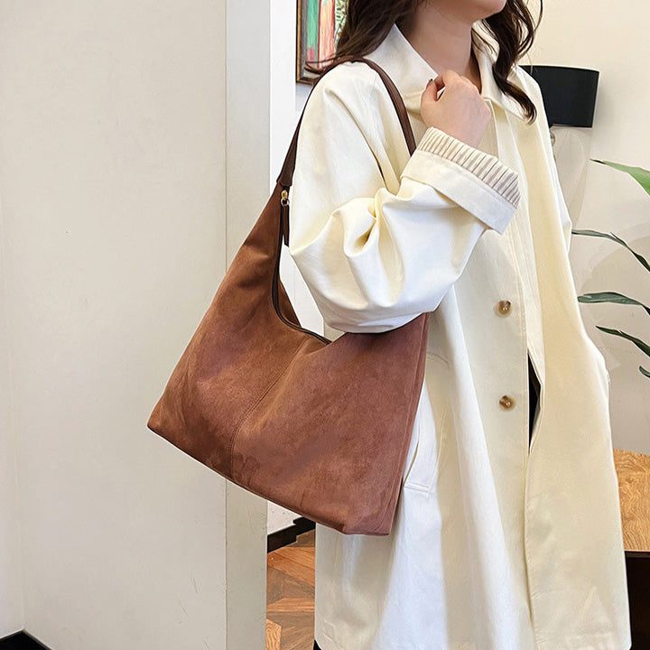 Lisslune | Suede messenger bag with large capacity