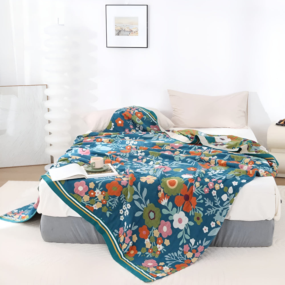 Lisslune | Wildflower Botanical Bliss Cotton Blanket