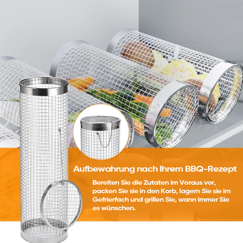 Lisslune | 304 Stainless Steel Rolling Barbecue Cage