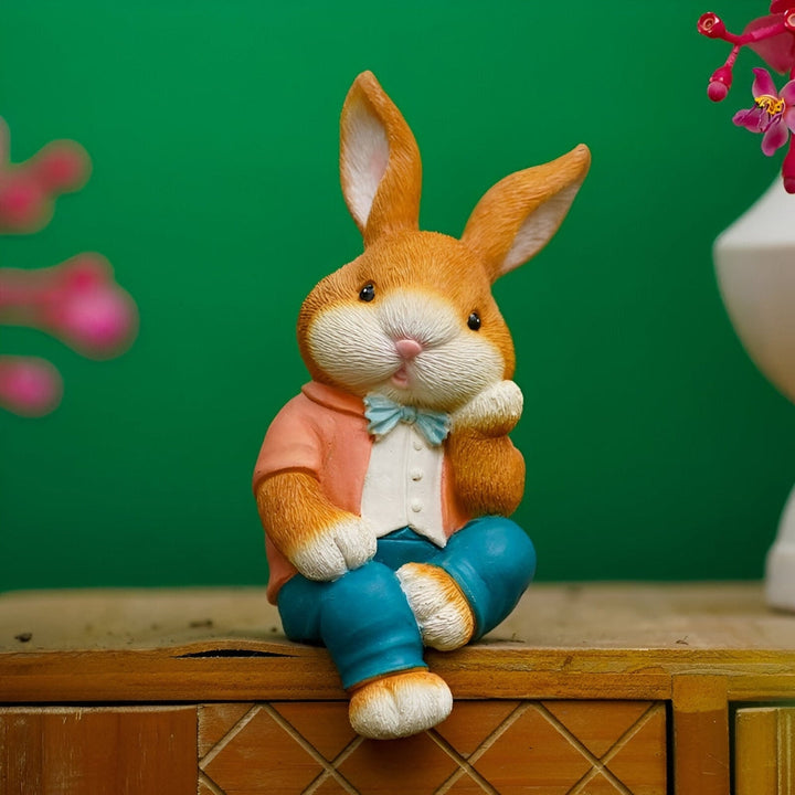 Lisslune | WhimsiBunny – Sitting Rabbit Sculpture for Playful and Modern Desk or Shelf Decoration