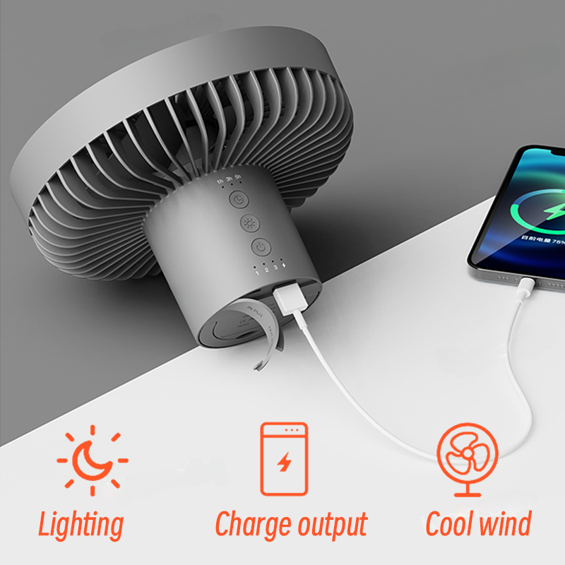 Lisslune | Portable Rechargeable Fan with LED and Built in Power Bank