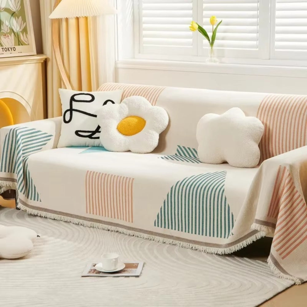 Lisslune | Meringue Chenille Geometry Sofa Cover