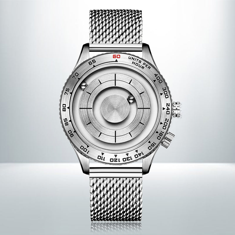 Lisslune | Cool Magnetic Levitation Men Watch, with No Mirror Design, Quartz Movement, Steel Strap & Waterproof