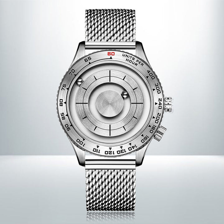 Lisslune | Cool Magnetic Levitation Men Watch, with No Mirror Design, Quartz Movement, Steel Strap & Waterproof