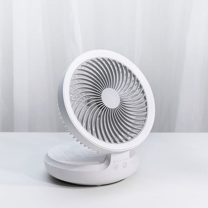 Lisslune | Rechargeable Foldable Desktop Fan, with Four Modes, Night Light and Adjustable Angle, for Study, Sleep, Work and Outdoors