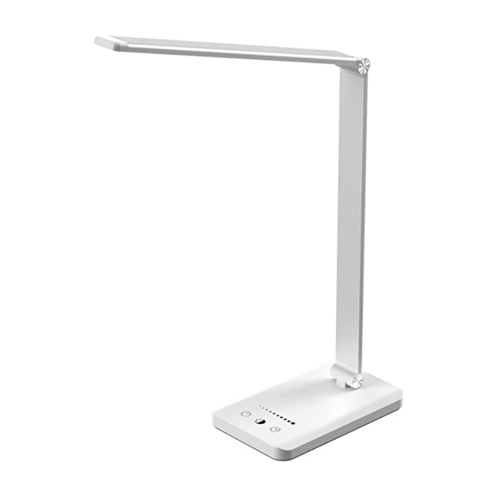 Lisslune | LED desk lamp with USB charging port, dimmable eye-friendly reading lamp for home, with 5 brightness levels & 3 light modes, touch control, auto timer (Black)