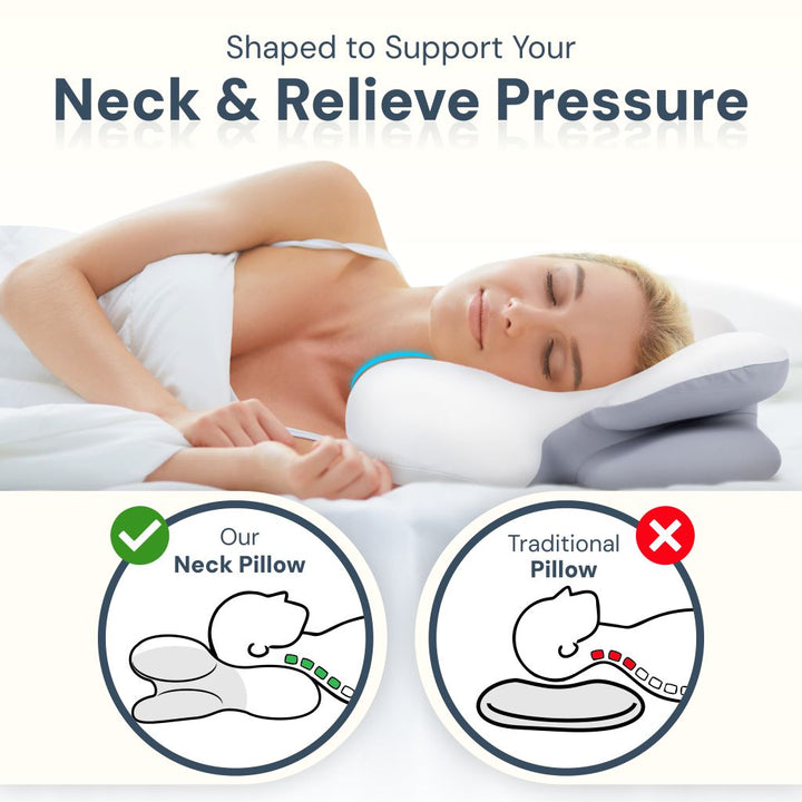 Lisslune | Side Sleeper Pillow | Ergonomic Memory Foam for Neck Pain Relief & Comfortable Sleep |Best Pillow for Back Pain