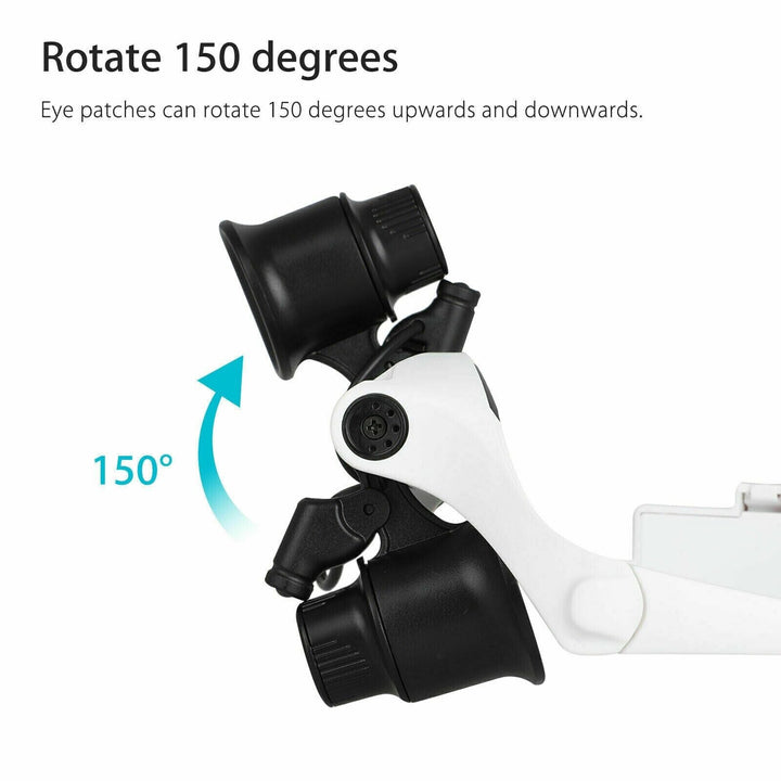 Lisslune | Headband Head Enlarger 8 Lenses LED Light Jeweler Glasses