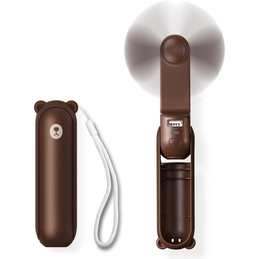 Lisslune | 3 In 1 Handheld Mini Fan | USB Rechargeable, Foldable Design & Ideal for Travel, Camping, and Outdoor Activities