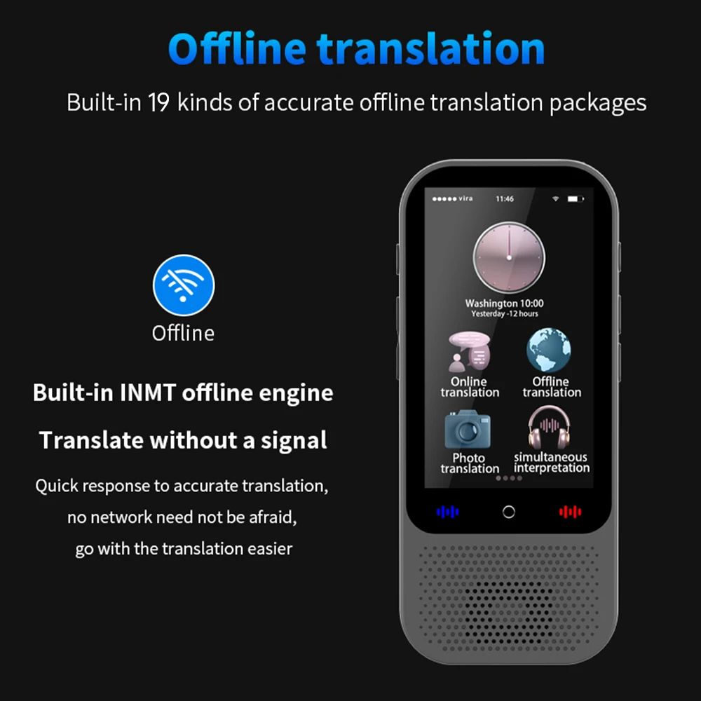Lisslune | S80 Pro Portable Language Translator – 138 Language Voice Translation, 16 Offline Modes & ChatGPT Integration
