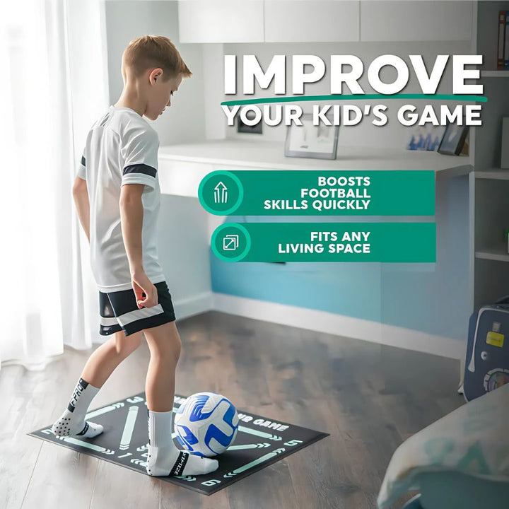 Lisslune | Football Pro Training Mat | Anti-Slip, 2x2m Size & Video Program for Skill Enhancement and Home Training