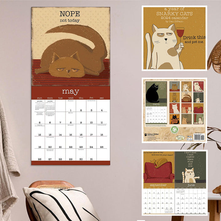 Lisslune | A Year of the Purring Cats 2024 Wall Calendar